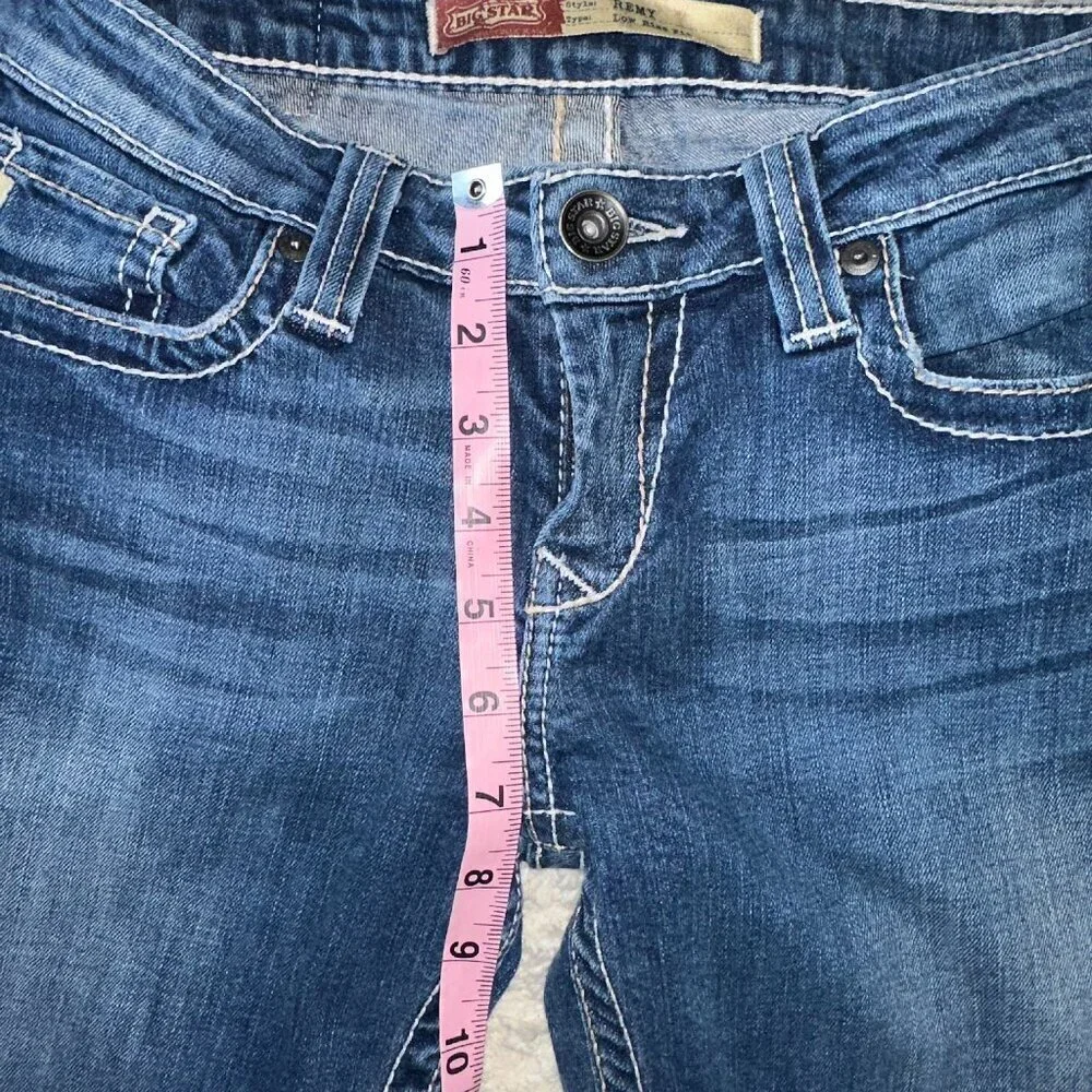 Big Star Remy Low Rise Women's Jeans Size 27 Long Dark Blue Bootcut Vintage - Picture 5 of 15